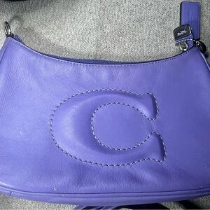 Coach Teri Shoulder Bag Light Violet Leather Crossbody